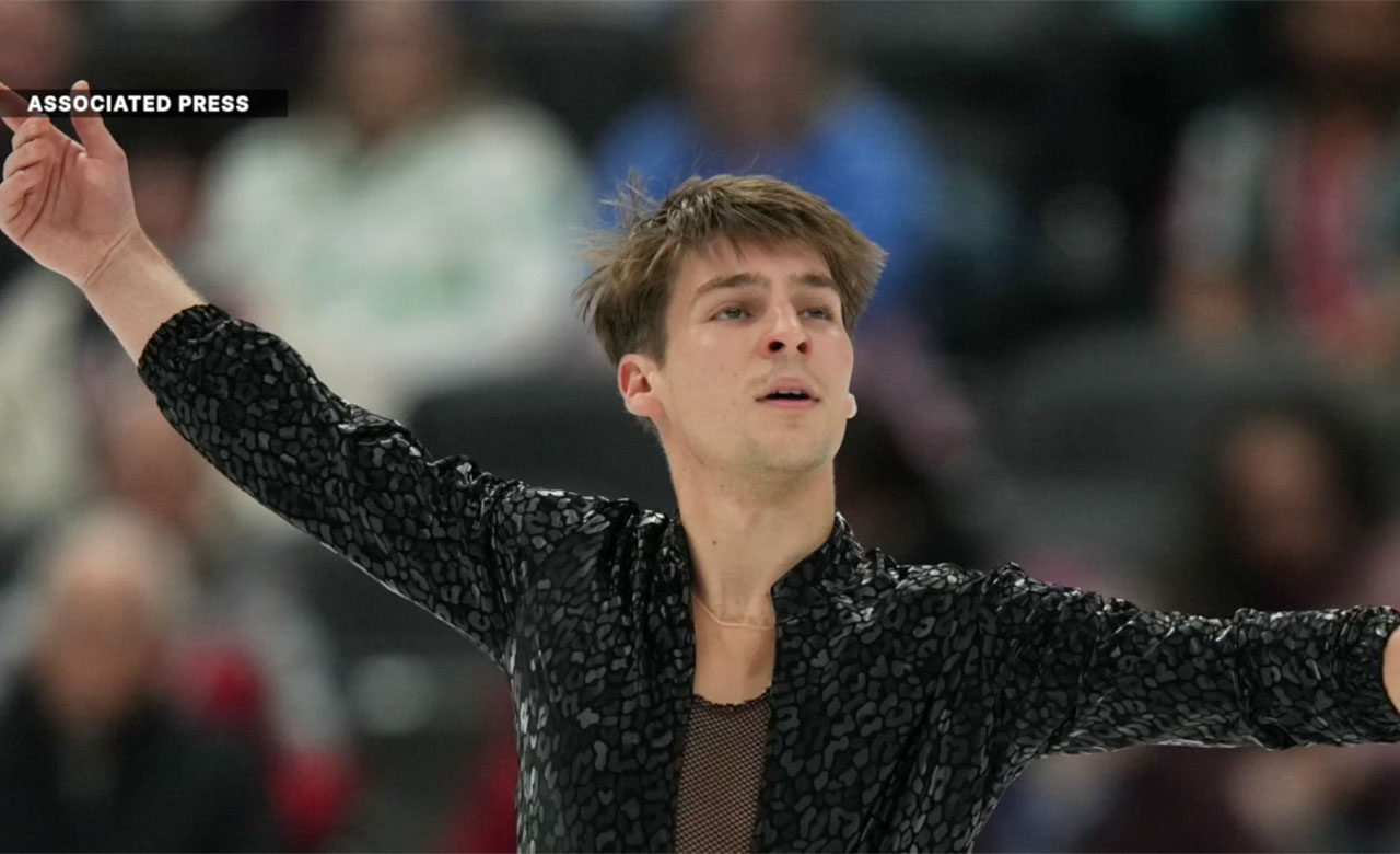 Andrew Torgashev competes during the men's short program at the U.S. Figure Skating Championships, Thursday, Jan. 8, 2026, in St. Louis.