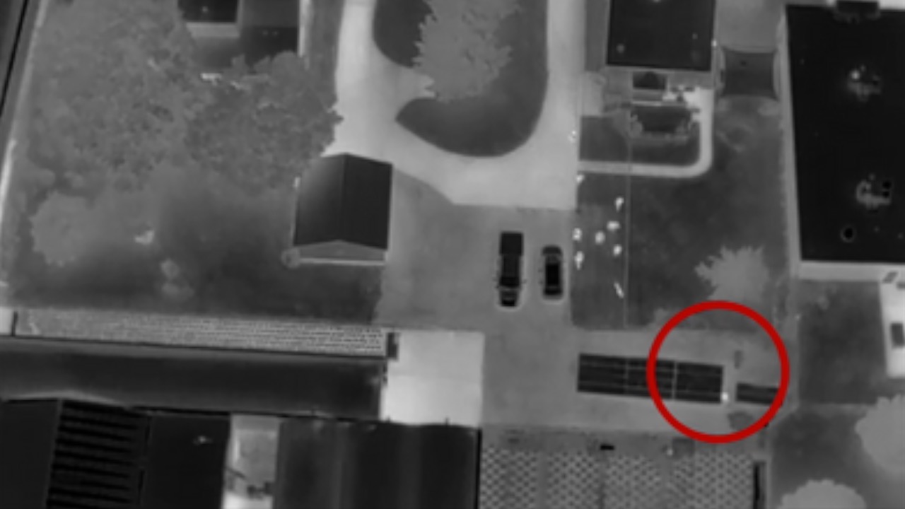 drone still of Cascade Township pursuit suspects