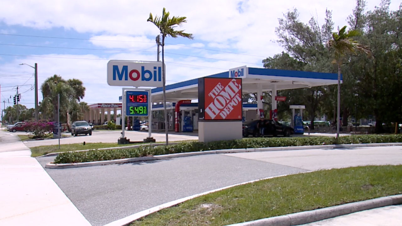 A Mobil gas station along Palm Beach Lakes Boulevard in West Palm Beach was selling regular, unleaded gas for $4.15 a gallon on April 17, 2026.