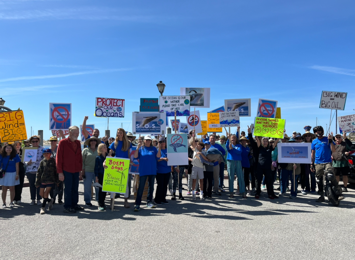 People from all around San Luis Obispo County gathered on Saturday in Morro Bay hoping to draw attention to proposed offshore wind development.