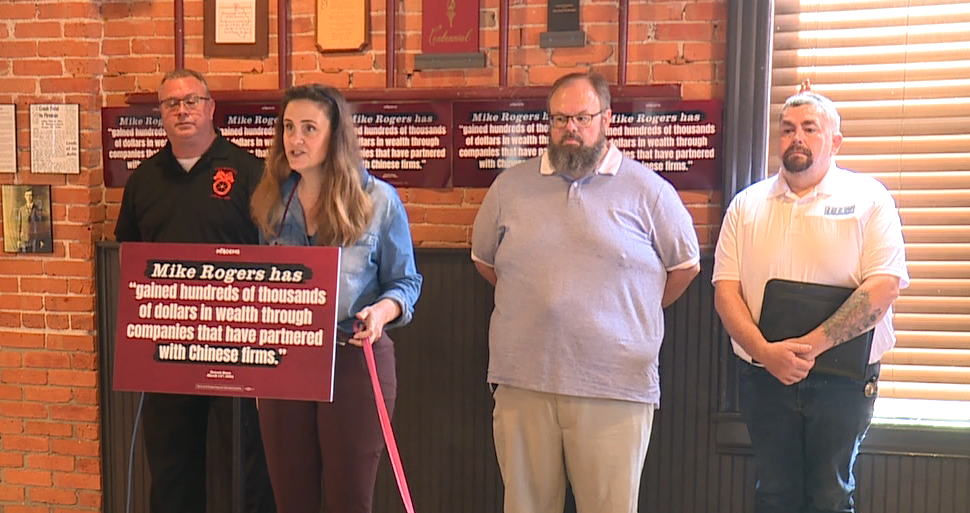 Dems, union members hold anti-Mike Rogers presser