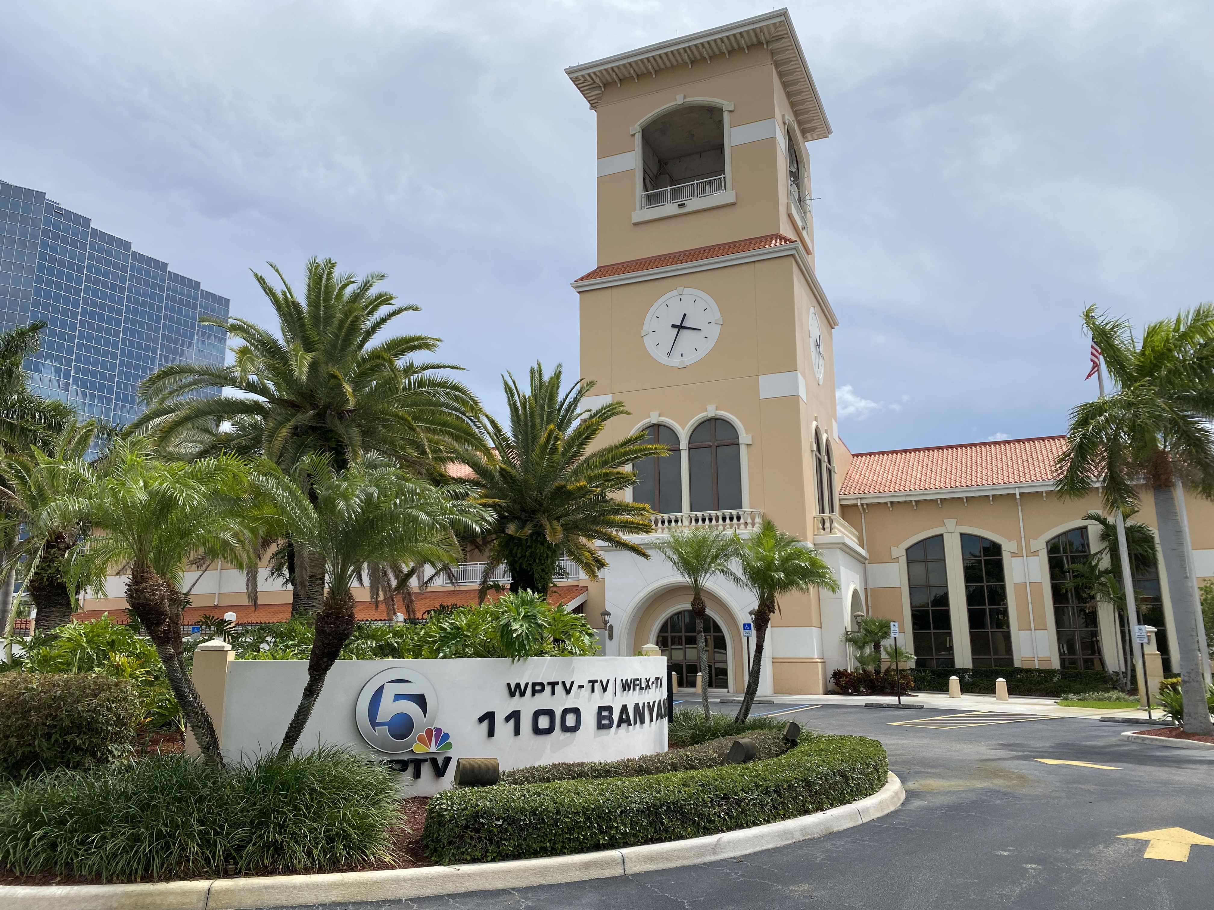 WPTV NewsChannel 5 exterior on Banyan Boulevard in West Palm Beach, June 28, 2021