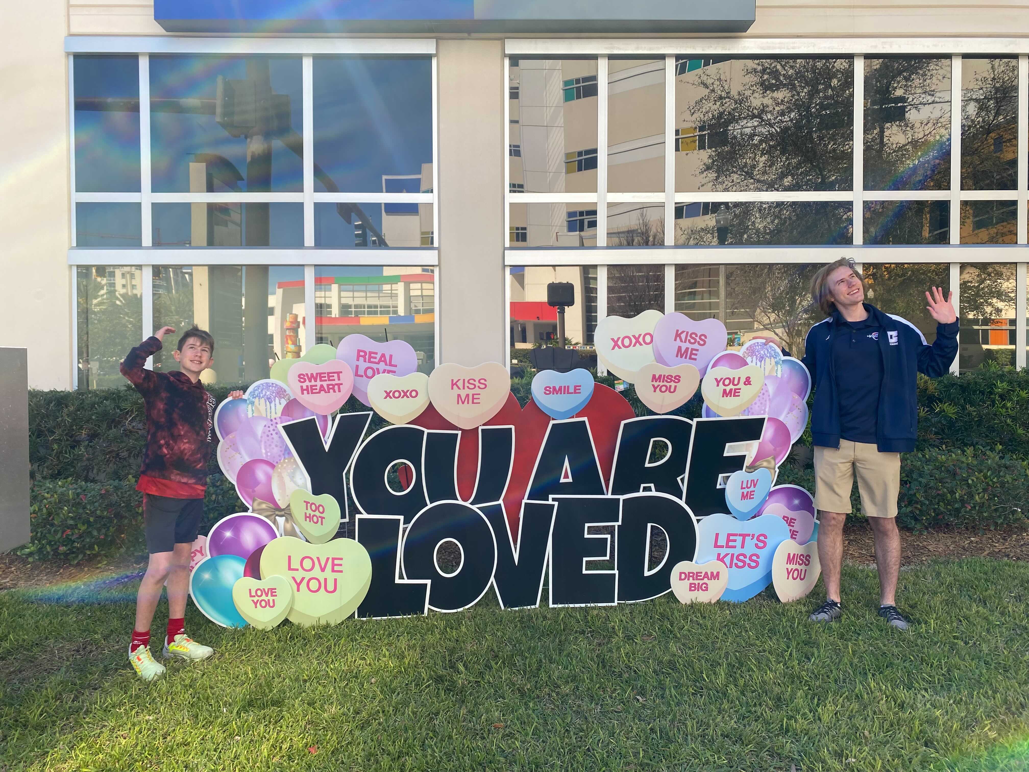 You Are Loved Sign outside Johns Hopkins Hospital in St. Petersburg