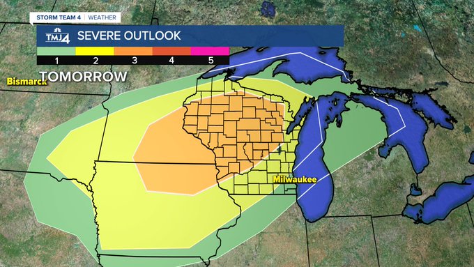 Severe storms possible in the Deer District for Wednesday's Game 4 in Milwaukee