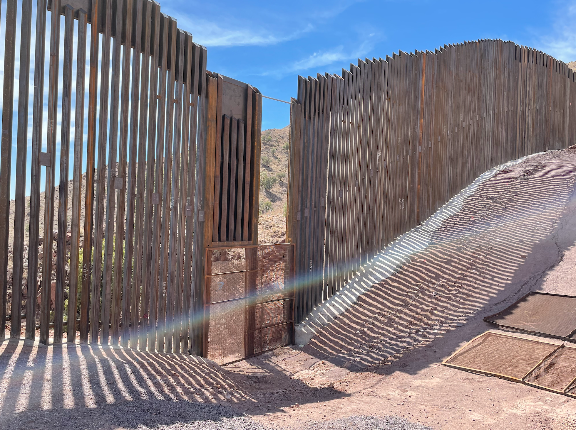 Hole in border wall in Cochise County