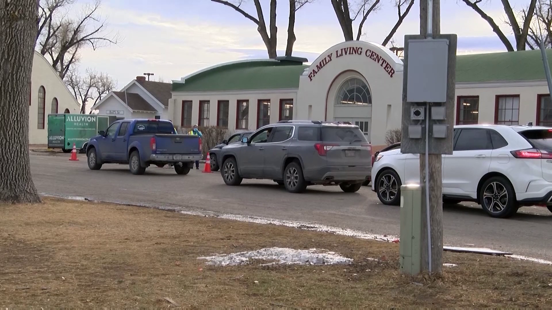 Drive-through COVID testing at Montana ExpoPark