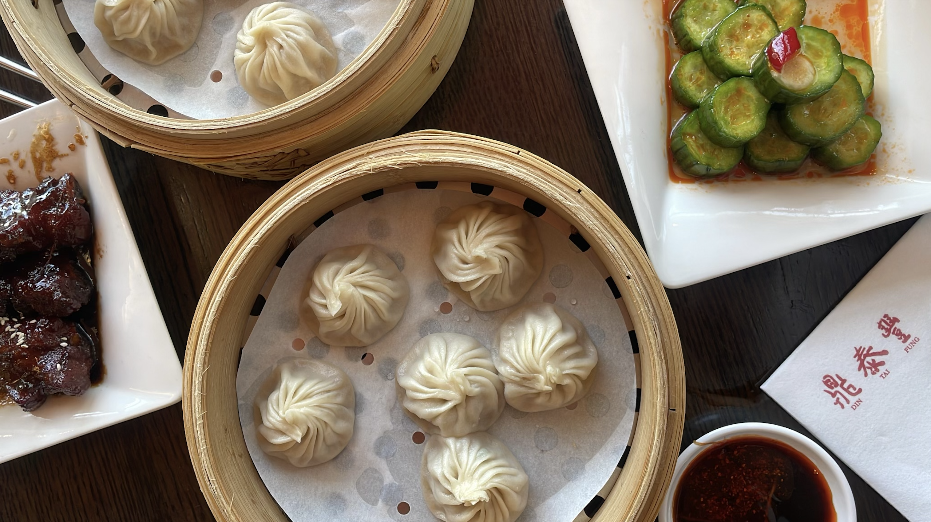 Dishes at Din Tai Fung. 