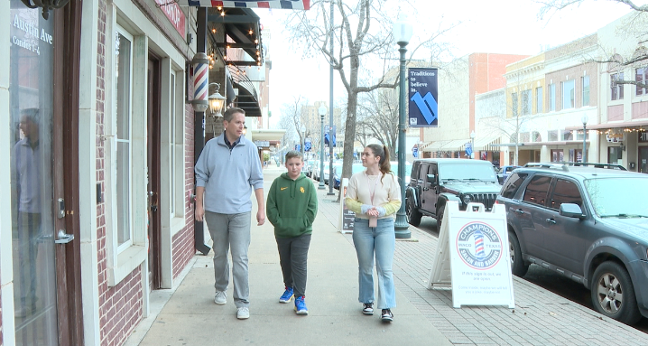 Walking down Austin Avenue
