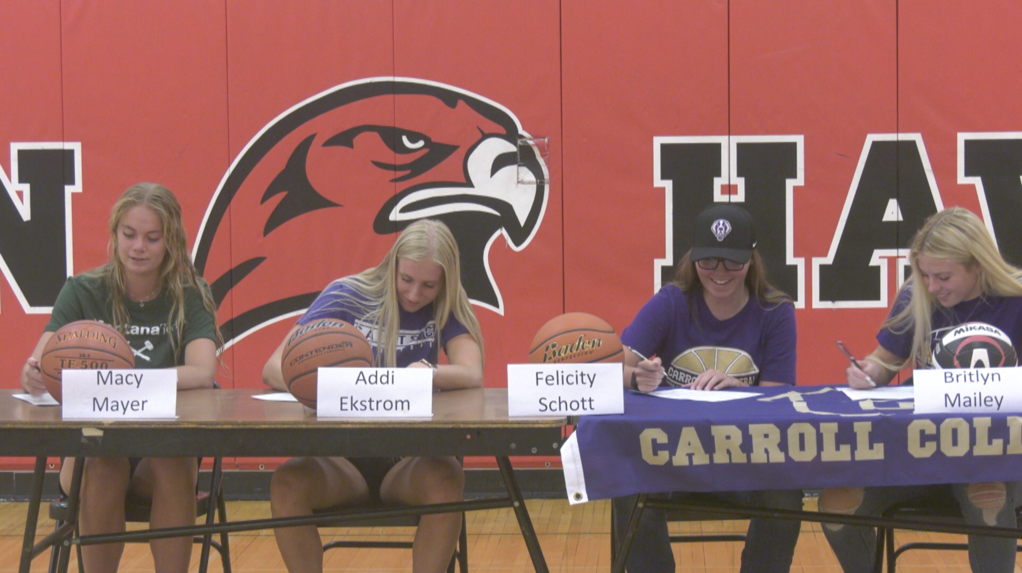 Four Bozeman High athletes celebrate signing day by putting ink to paper