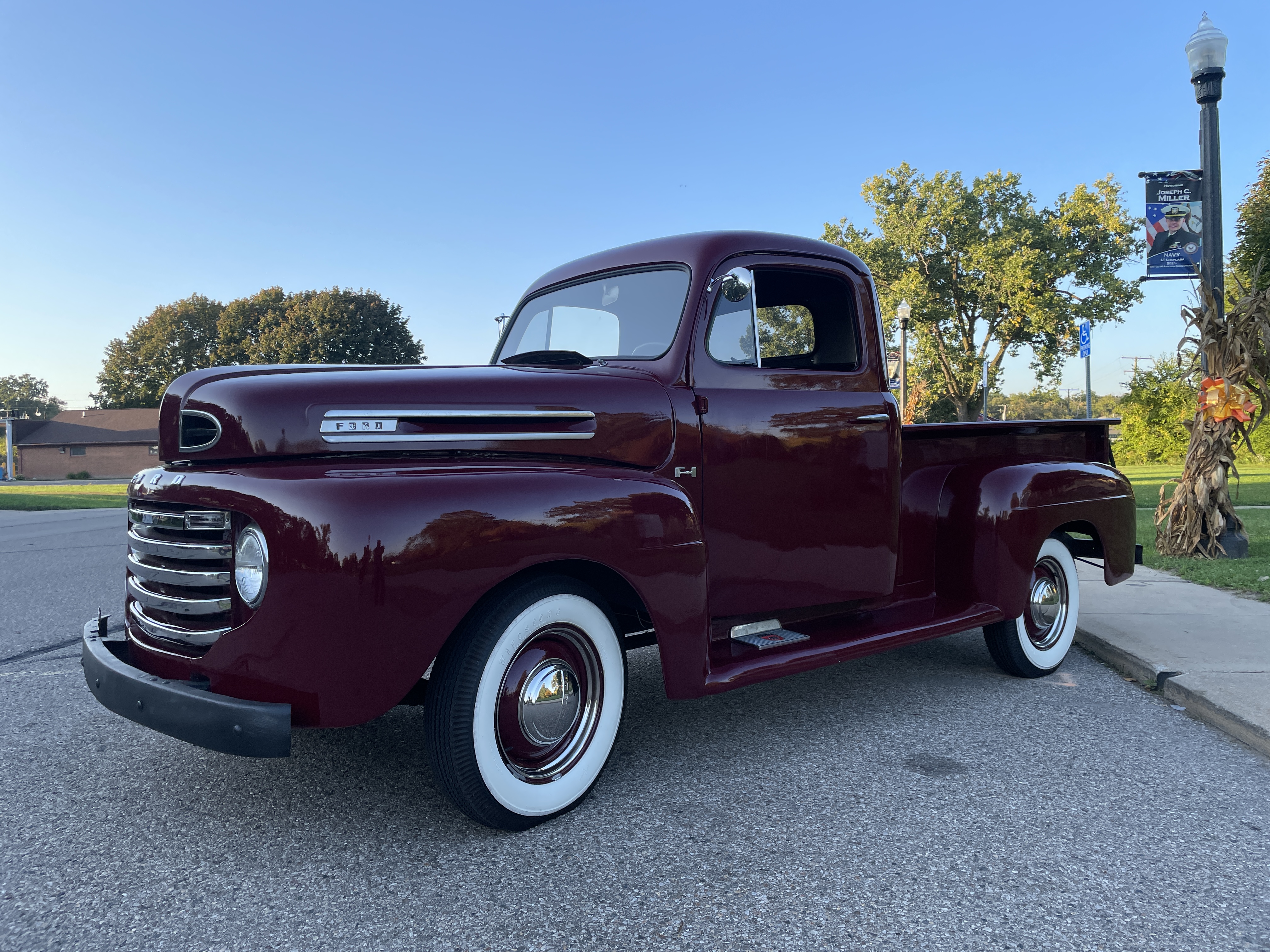 The restored 1954 Ford F1 once owned by Darnell Hearst, renovated by Douglas Clark
