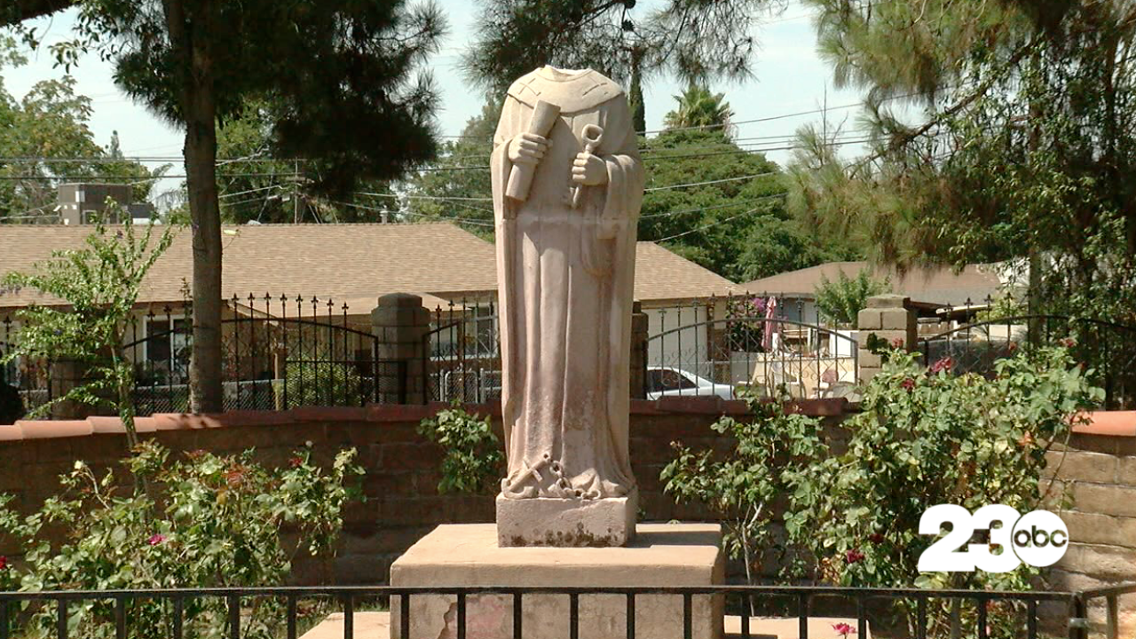 Vandalized Statue at San Clemente Mission Parish (FILE)