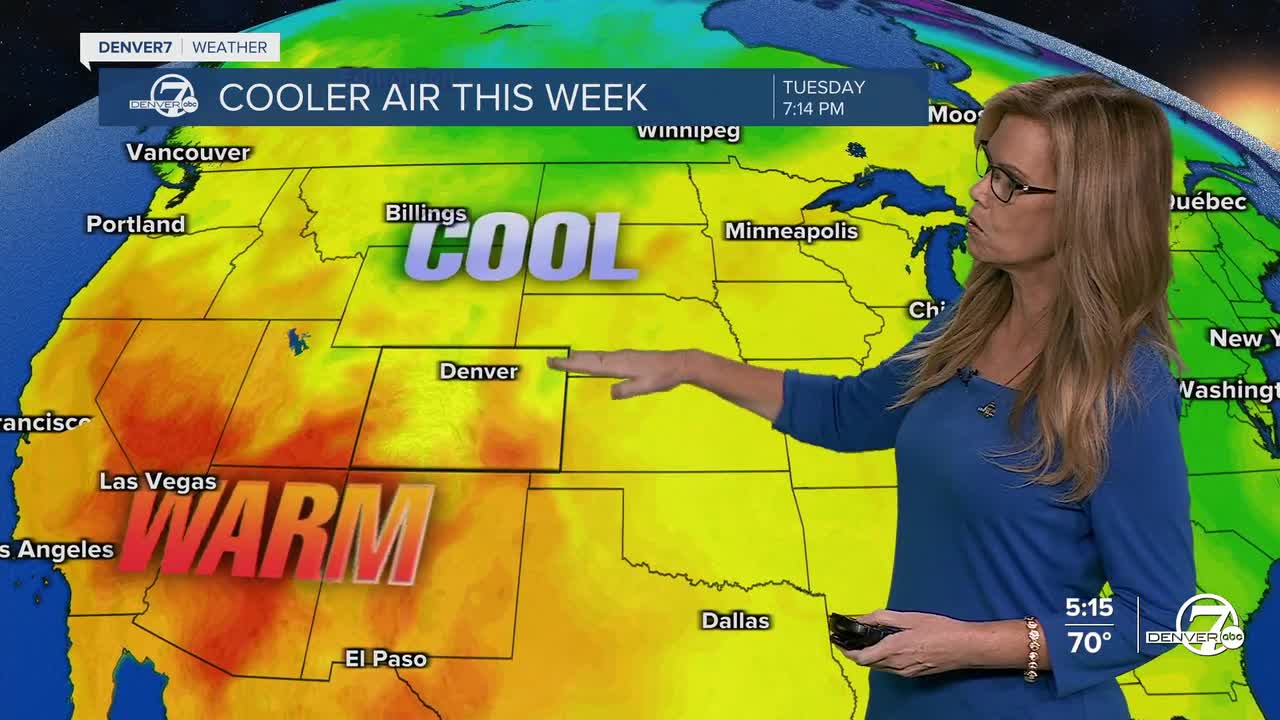 Cooler air moves in