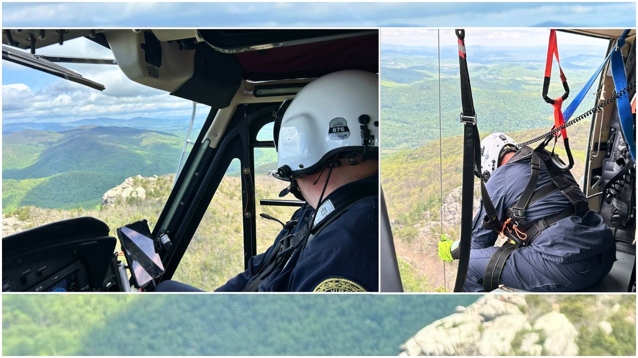 Chesterfield flight crew rescues injured hiker from Virginia mountain 