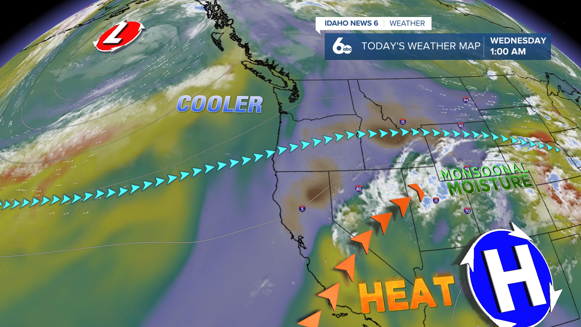 Today's weather map