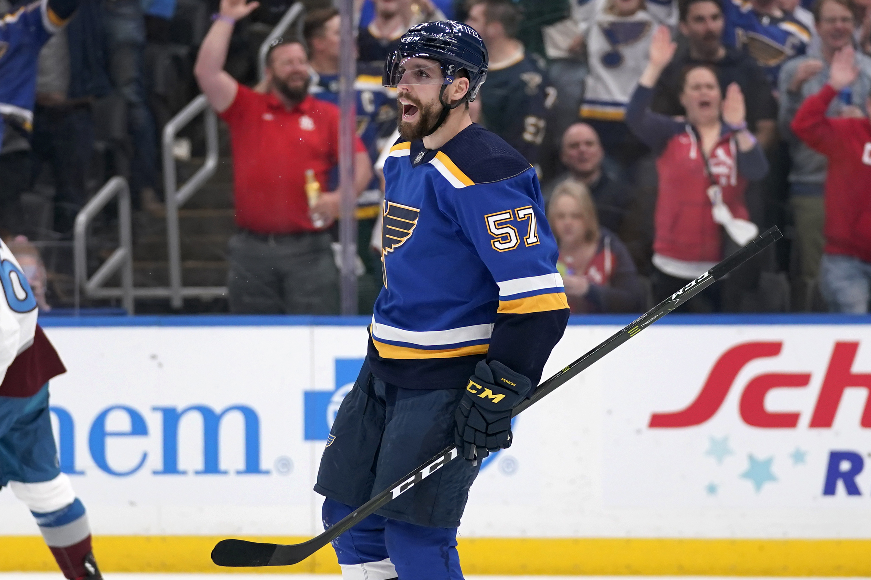 FILE David Perron Avalanche Blues Hockey