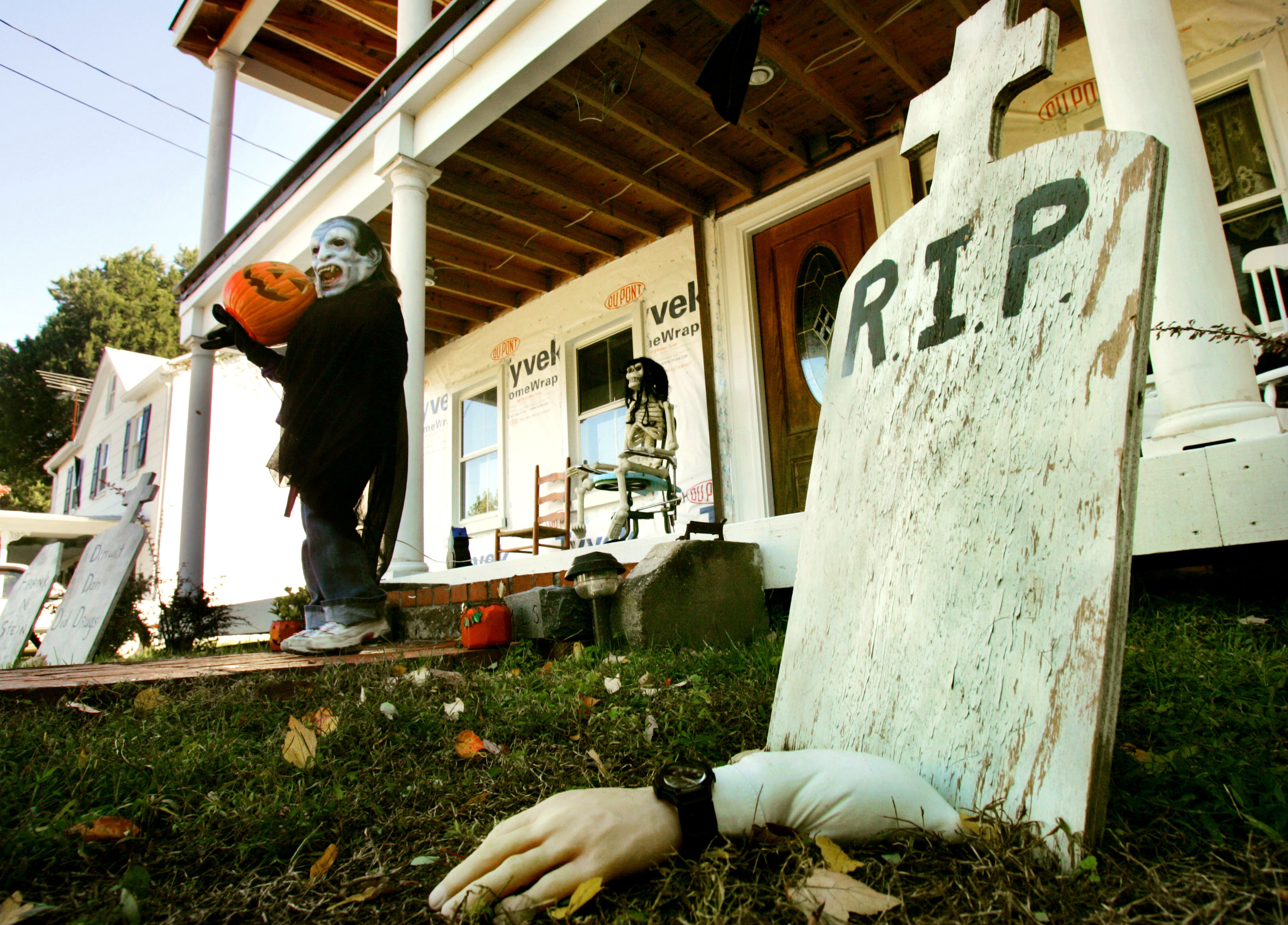 Halloween Decorations Begin Going Up