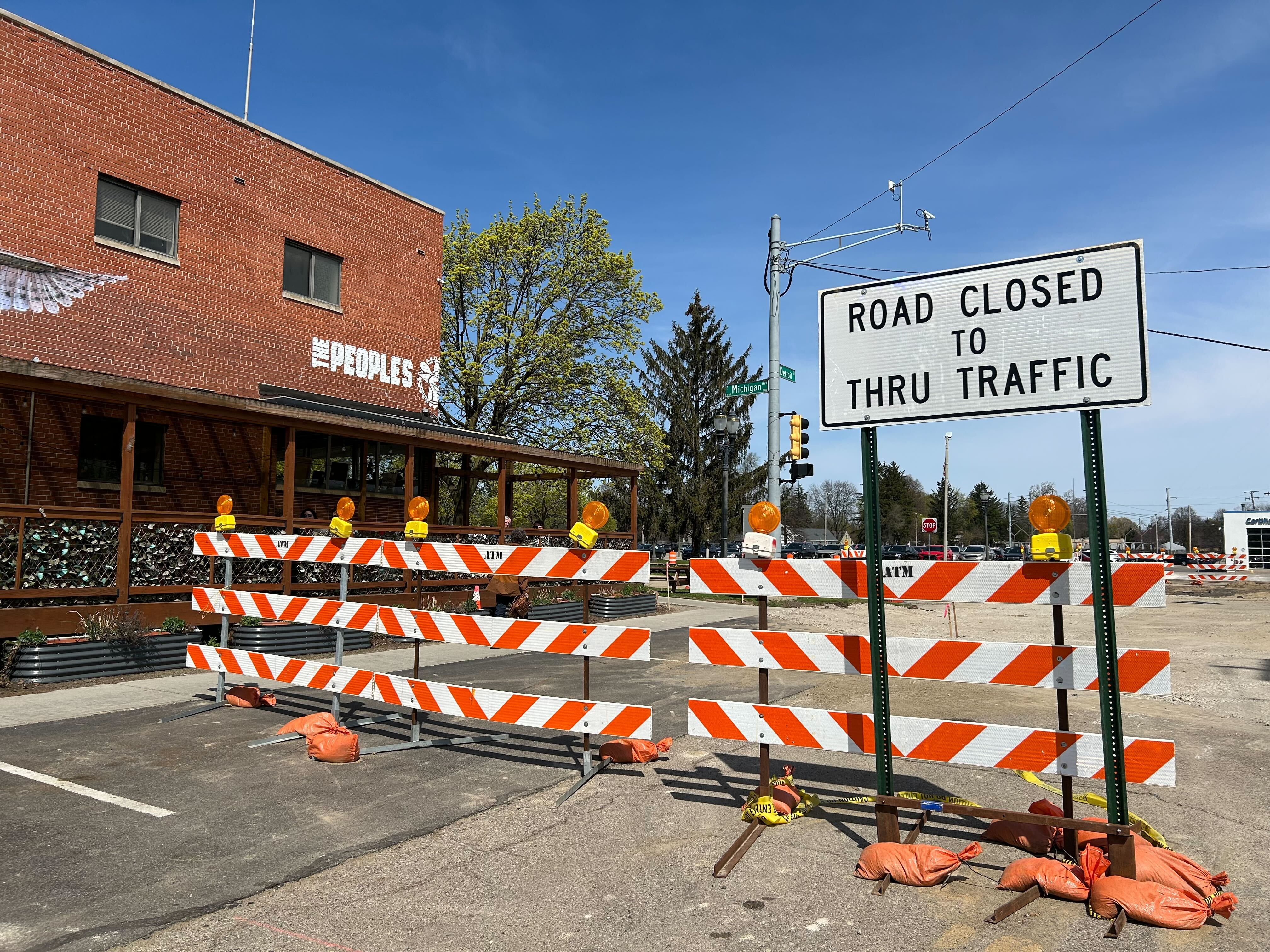 Construction outside of The People's Kitchen