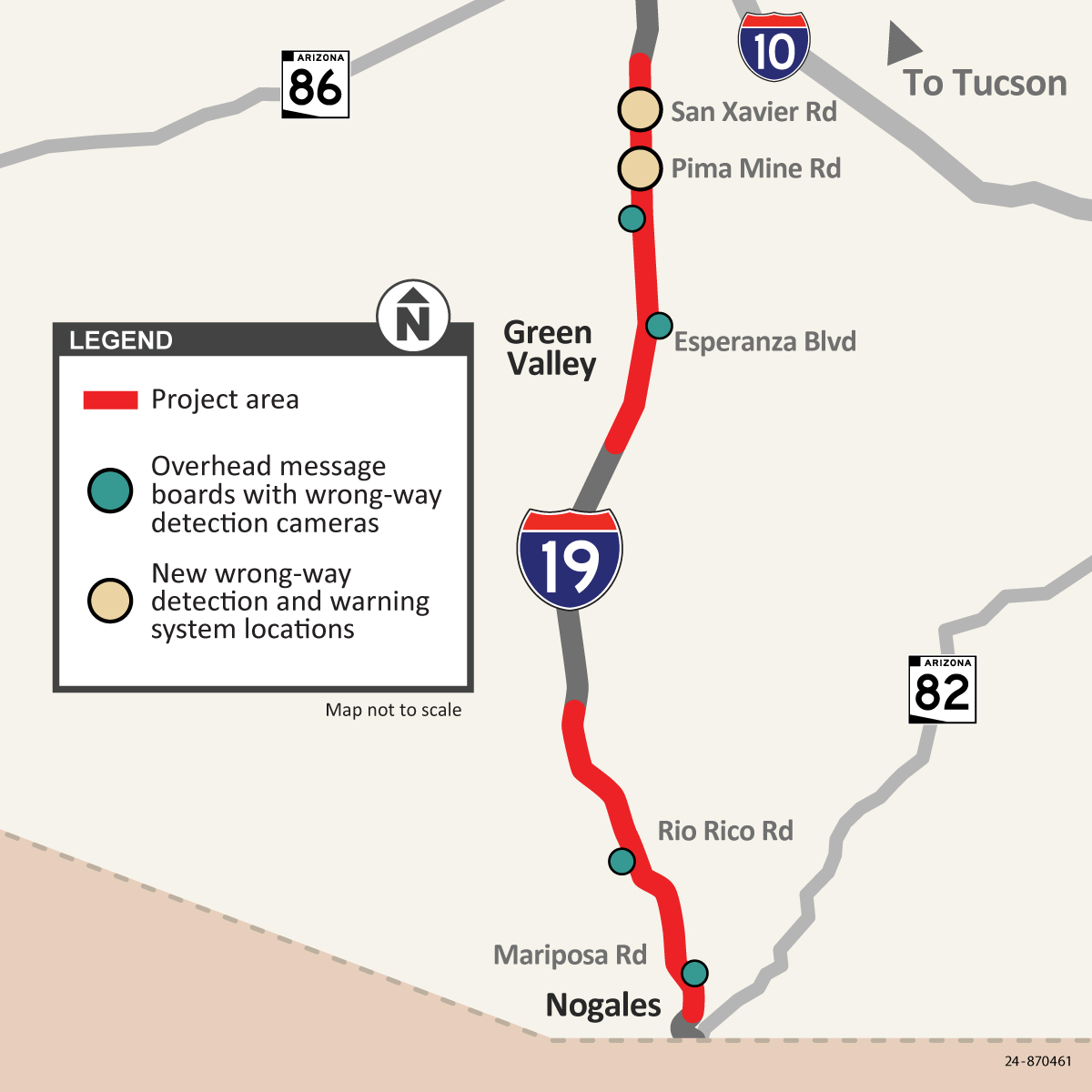 ADOT I-19 wrong-way driver detection map