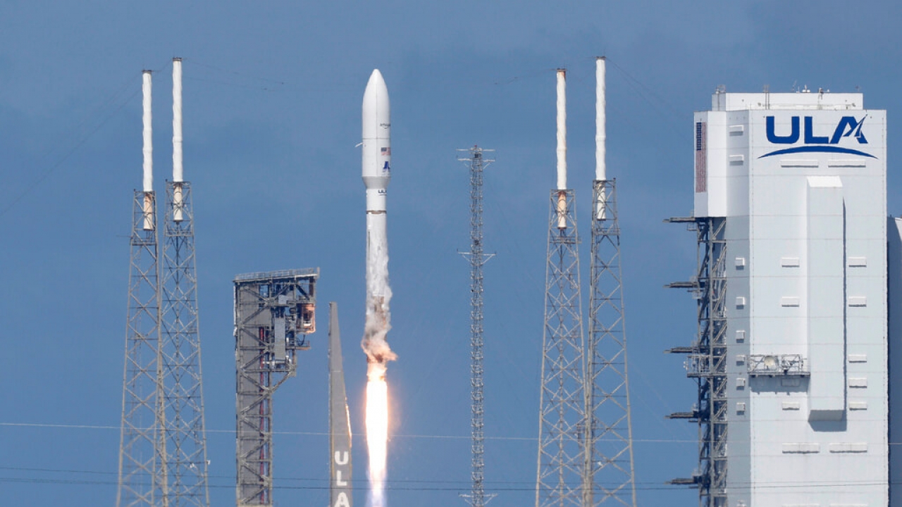 An Atlas 5 rocket launches an Amazon payload from Cape Canaveral in Florida