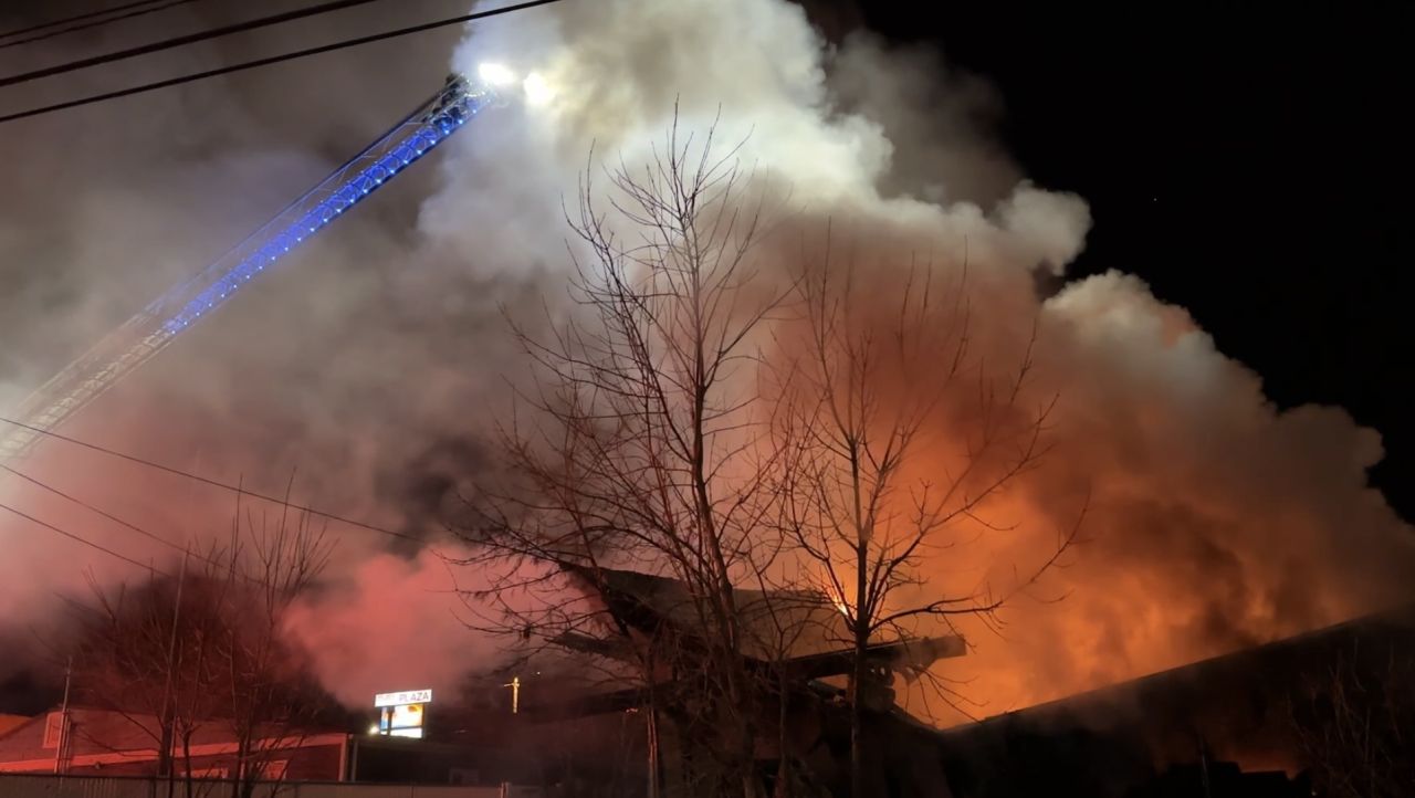 garage destroyed by fire on Friday, January 16, 2026.