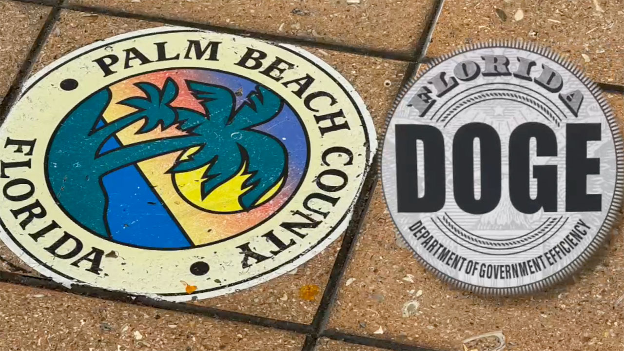 Palm Beach County government logo and Florida Doge logo