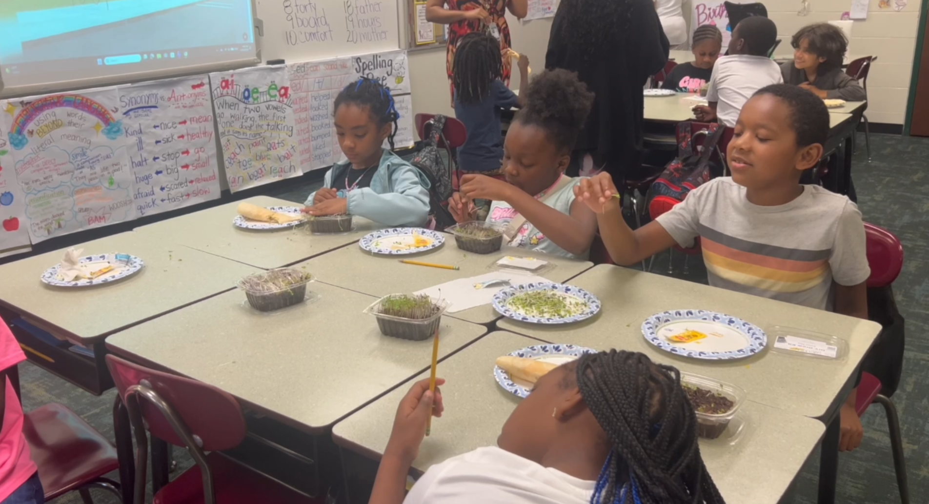 Bond Elementary students grow their own greens