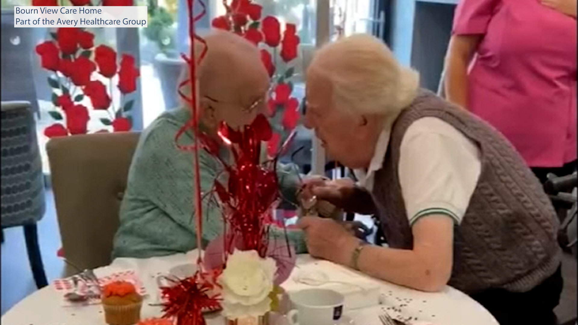 Elderly couple's emotional reunion caught on camera
