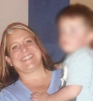 Hilary Engel and son blurred 2