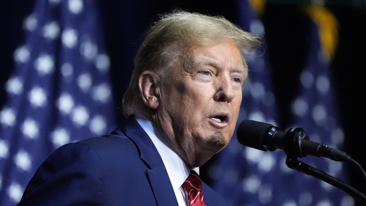 Republican presidential candidate former President Donald Trump is shown.