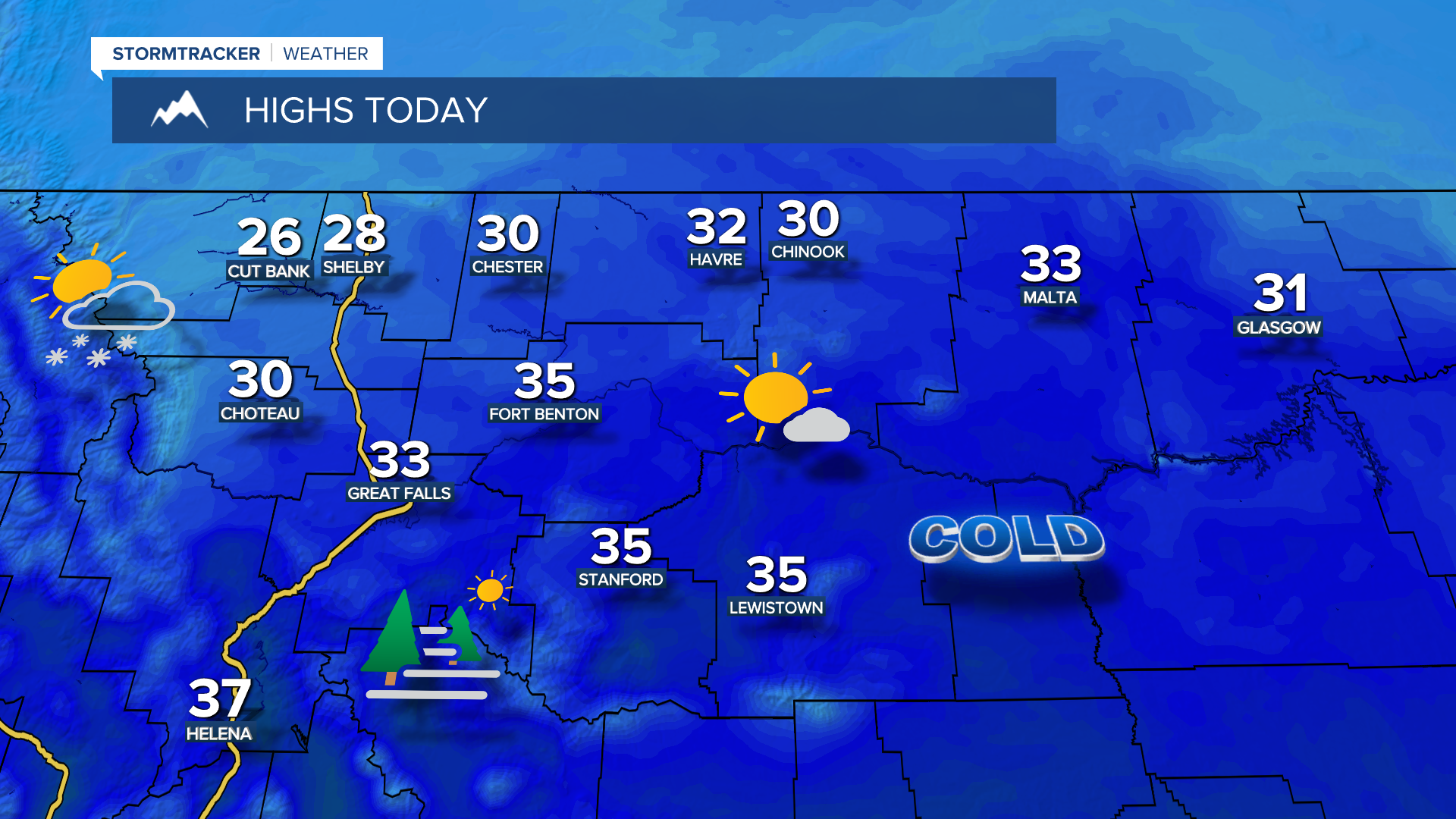 Highs Wednesday