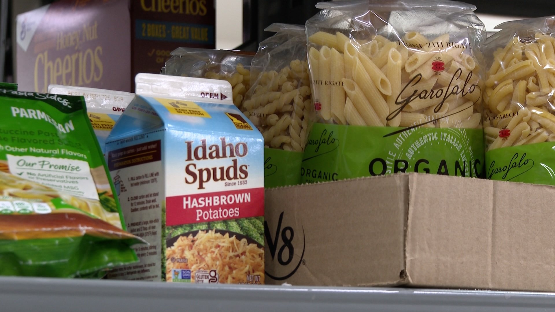 Image of donated food for the holidays