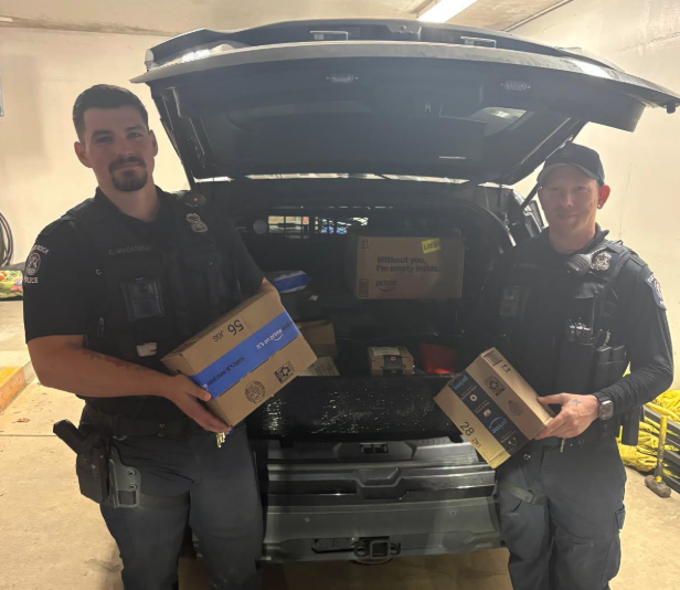 Police deliver packages