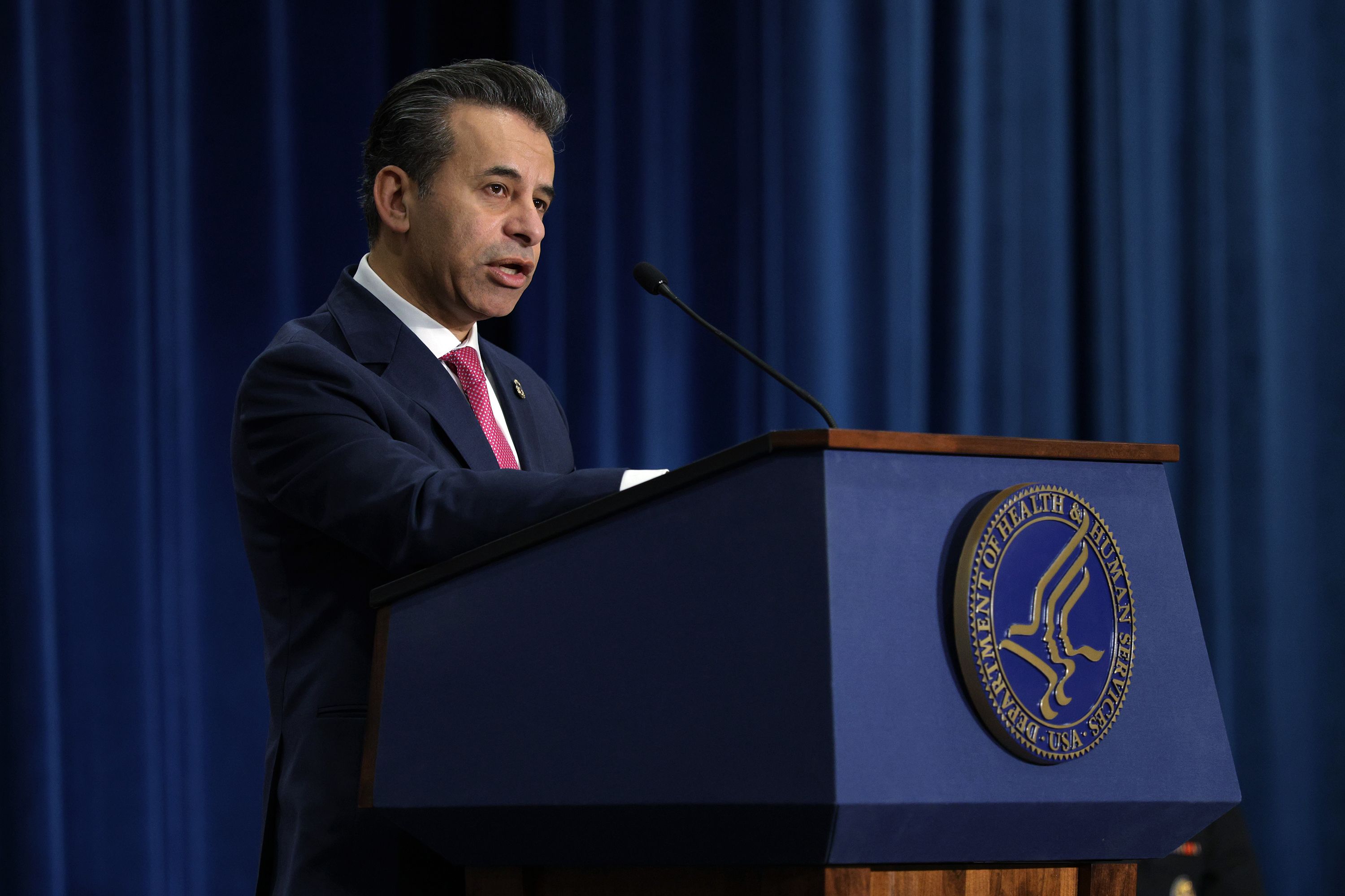 Food and Drug Administration Commissioner Marty Makary speaks during an announcement at the Department of Health and Human Services on December 18 in Washington, DC.