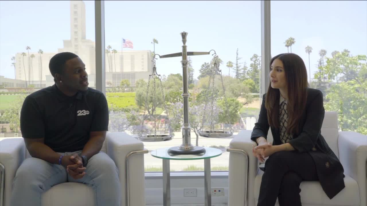 23ABC's Ryan Nelson with B&D Law's Alina Dermendjian