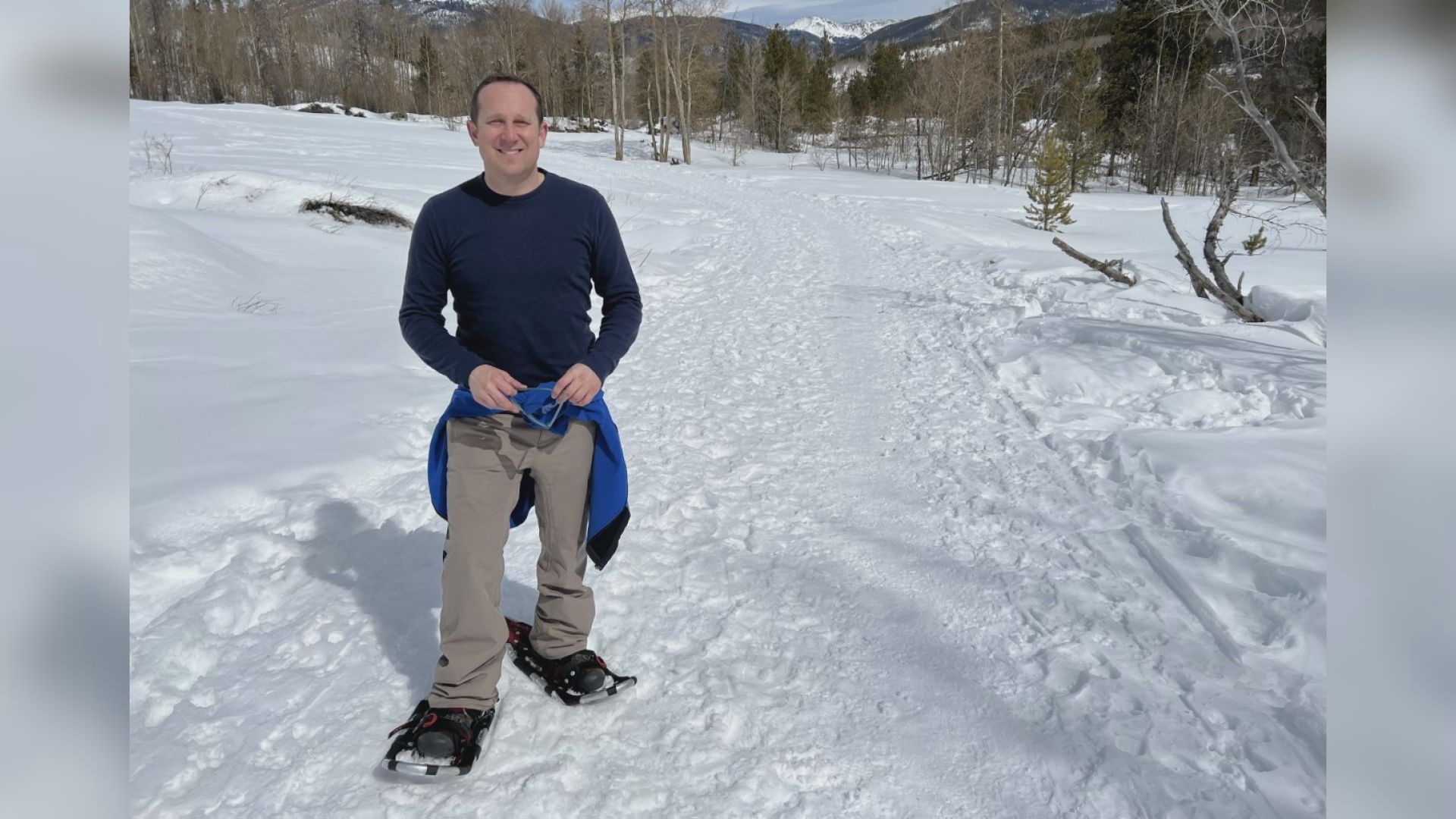 Alan Rose snowshoeing