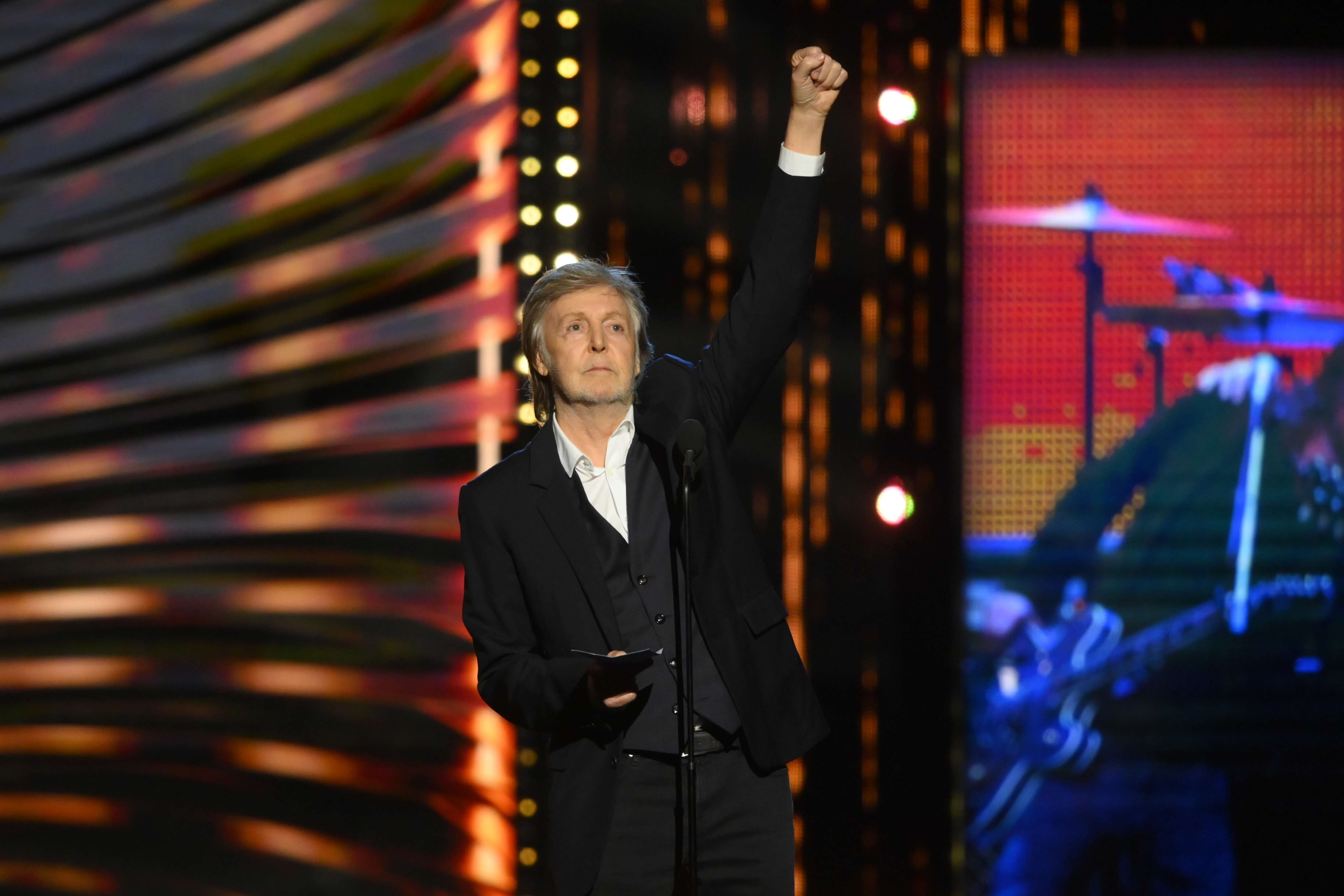 Paul McCartney at Rock & Roll Hall of Fame induction ceremony for Foo Fighters in 2021