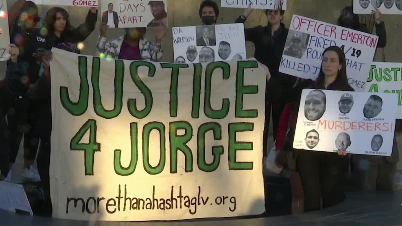 Demonstrators gather as family files wrongful death suit for Jorge Gomez shooting