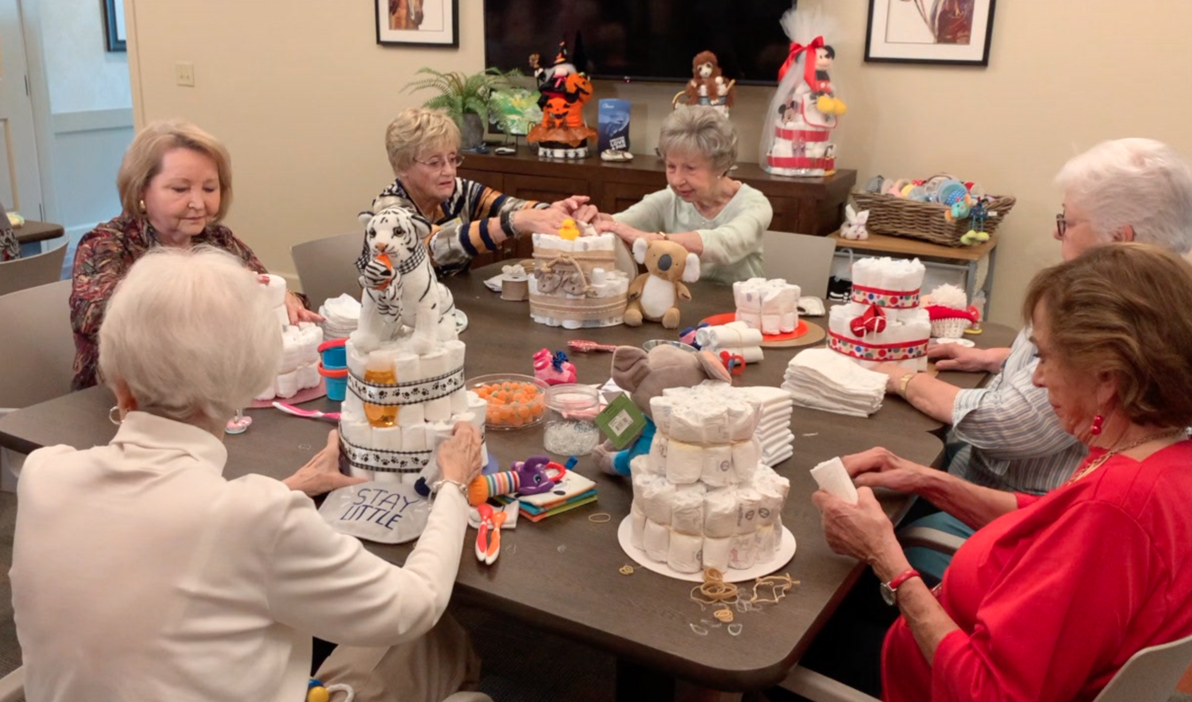 Valley seniors make diaper cakes