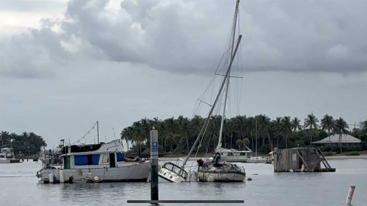 Riviera Beach Derelict sail boat
