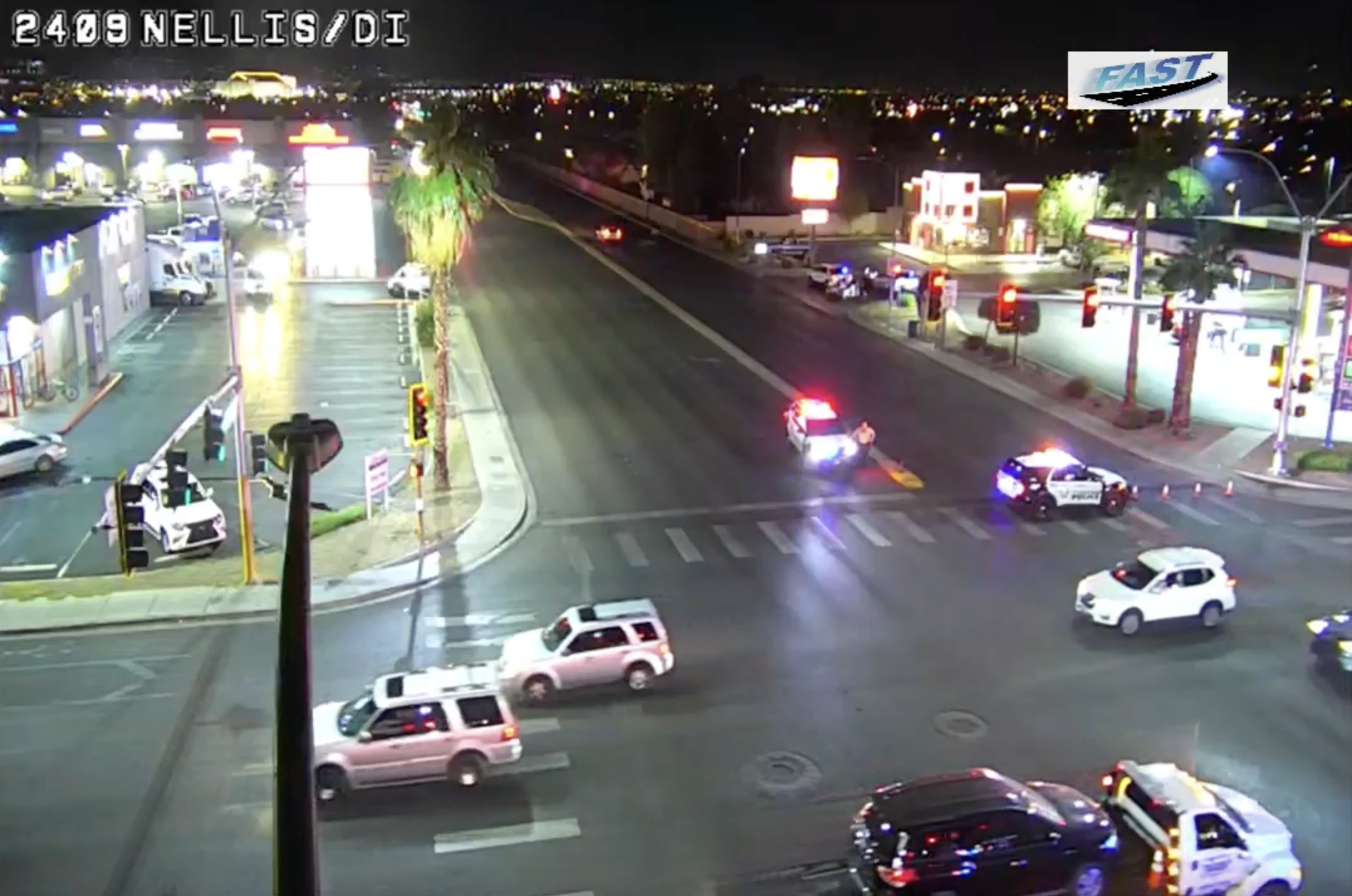 Crash closes down portion of Nellis Boulevard 