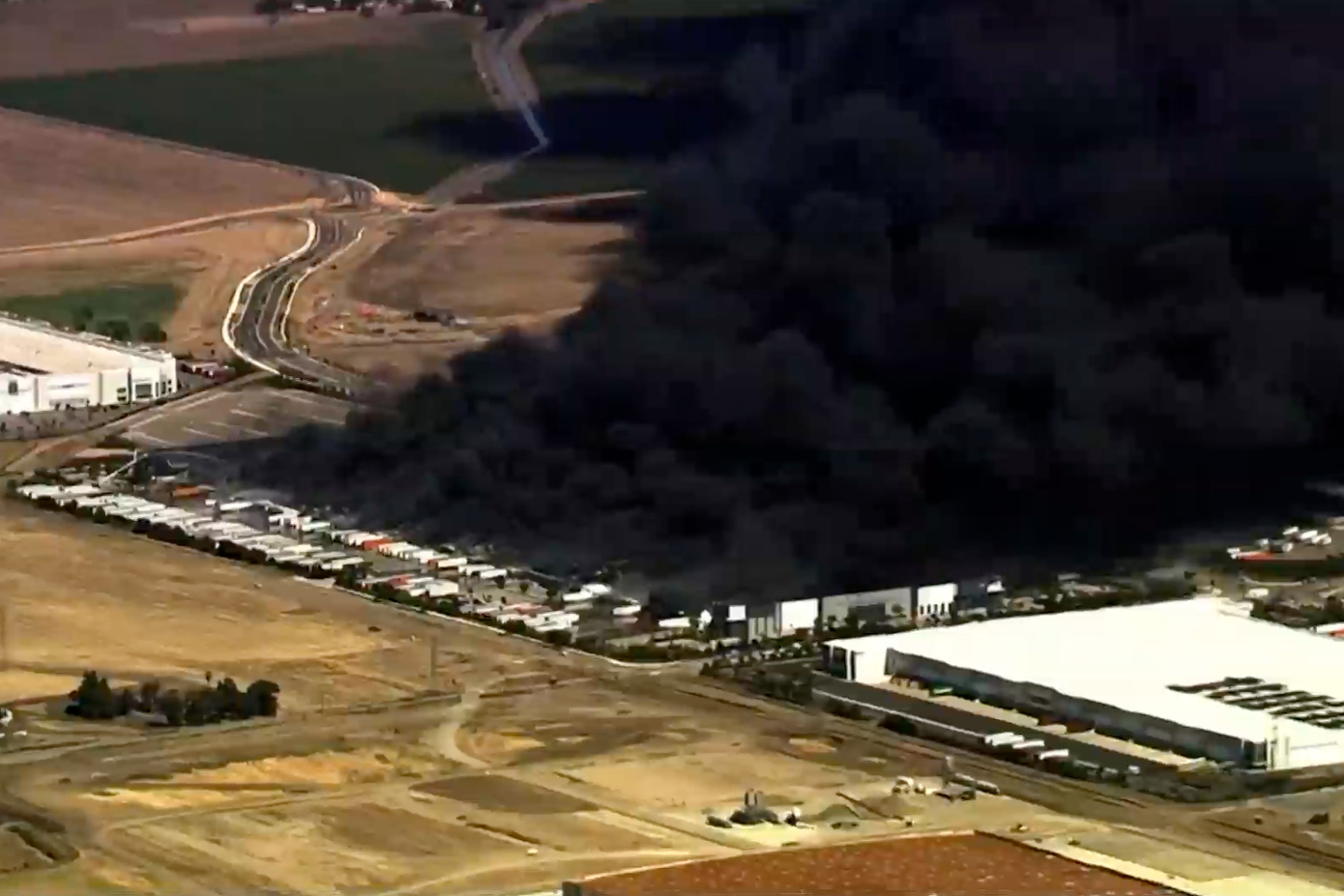 Fire destroys medical equipment warehouse in California and prompts evacuations at nearby facilities