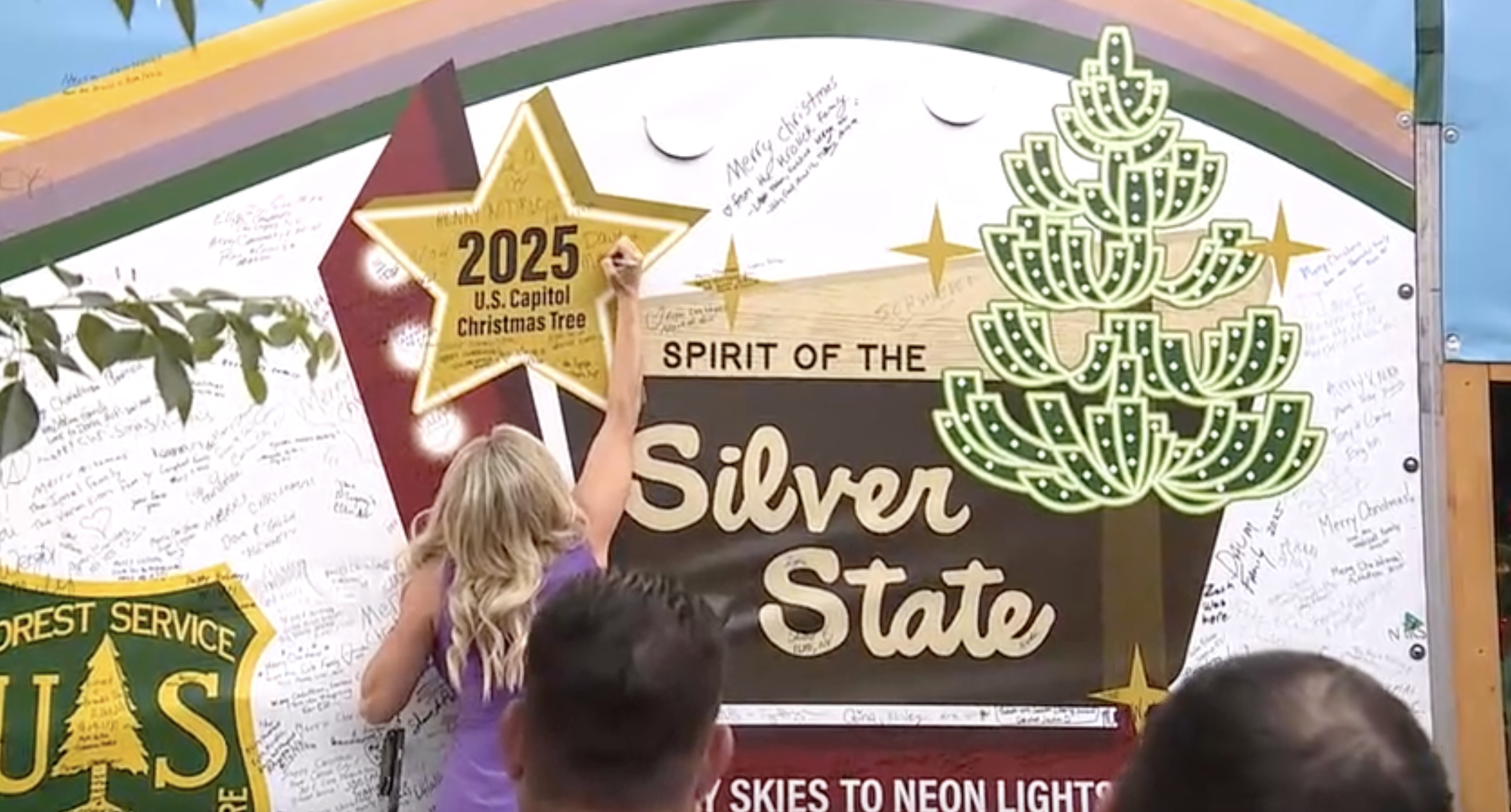 Nevada tree picked as part of U.S. Capitol Christmas display makes stop in Las Vegas