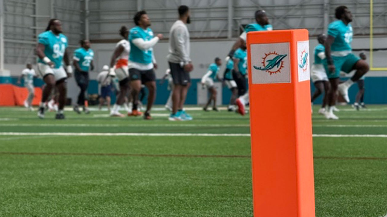 Miami Dolphins hit the field for OTA offseason workouts in Miami Gardens, Florida, on May 19, 2026.
