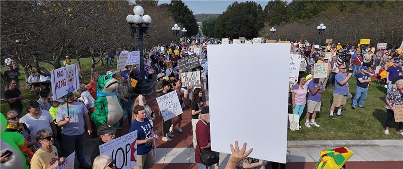 Protesters gathering in Frankfort
