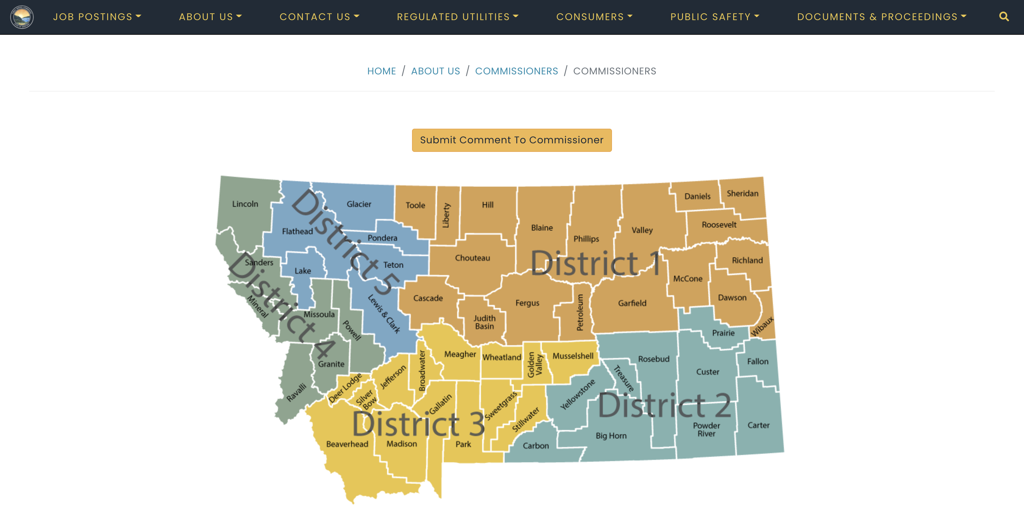 Montana PSC Districts