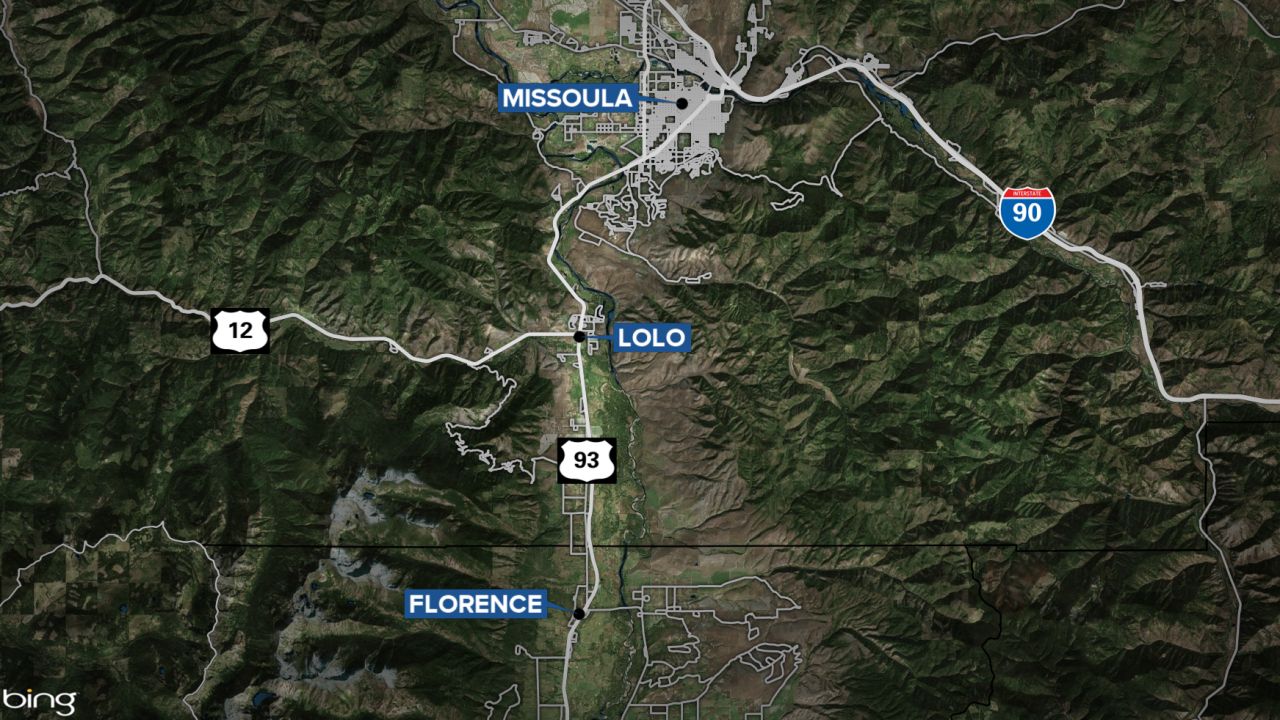 Lolo and Florence and Missoula map