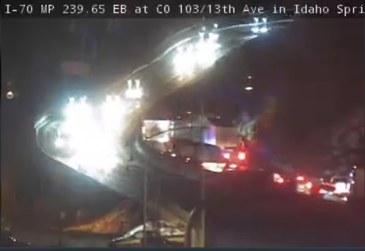 Eastbound I-70 closed in Idaho Springs due to rolled semi-truck