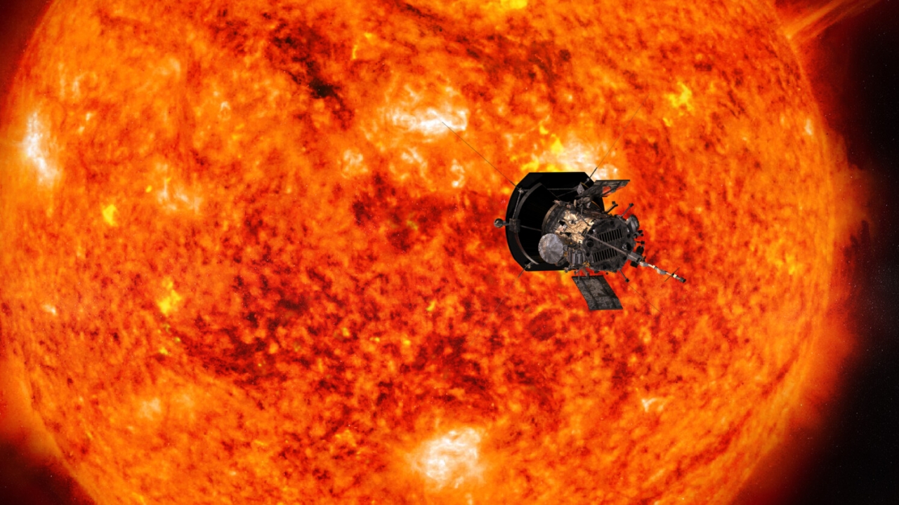 Spacecraft flying near the sun.