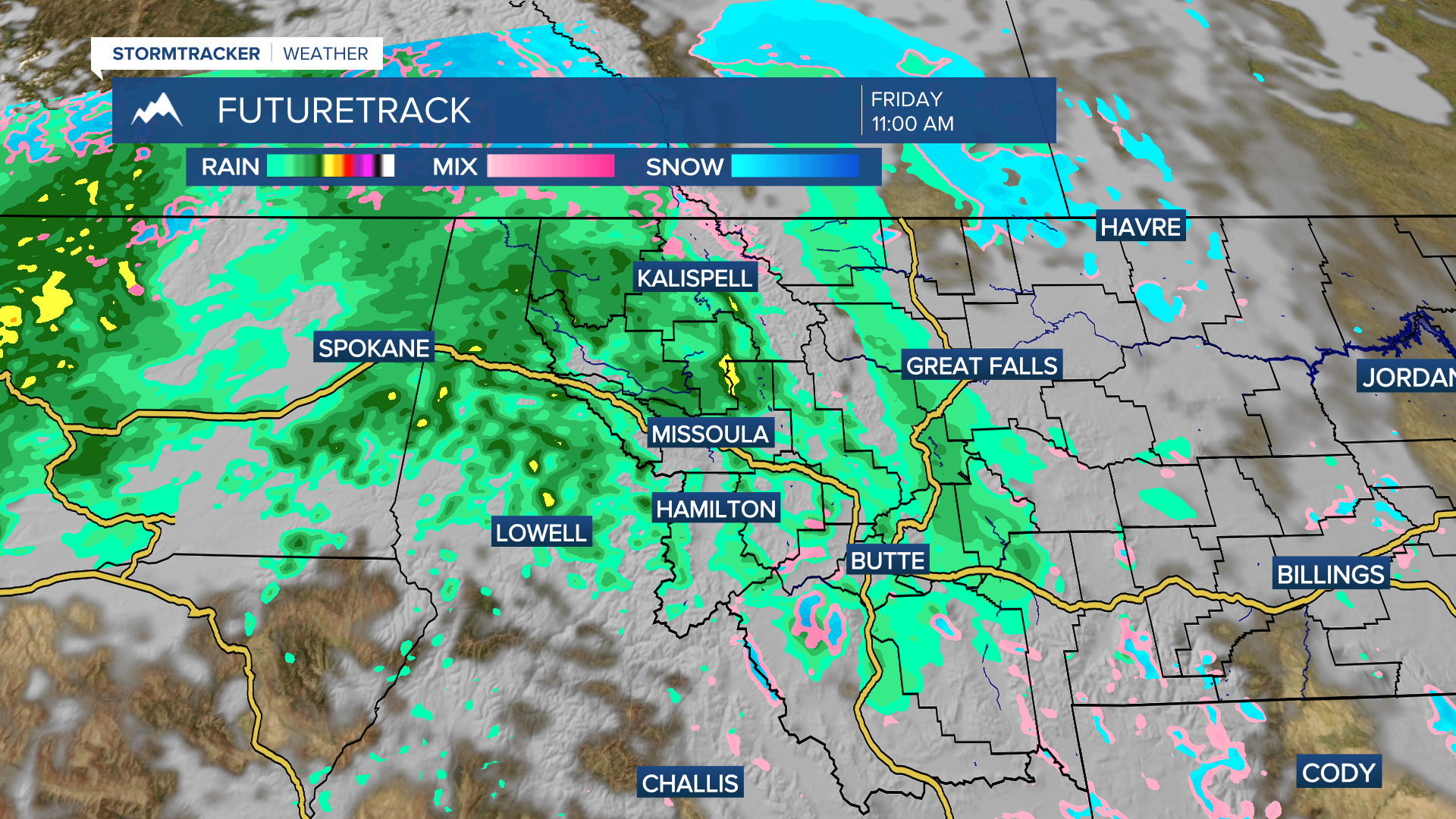 Snow turns to rain in Western Montana Friday