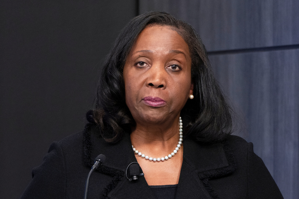 Lisa Cook, a Federal Reserve Board of Governors member, speaks during an event at the Brookings Institution, Nov. 3, 2025, in Washington. 